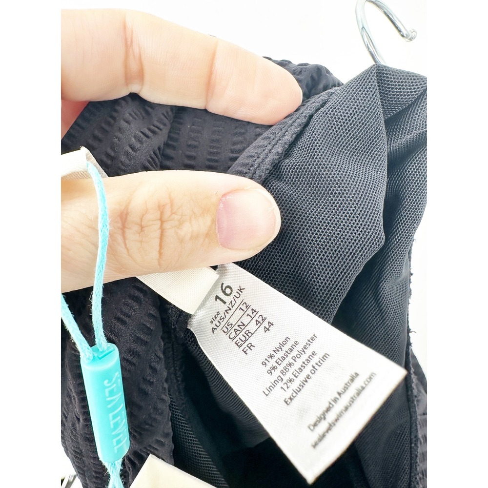 Sea Level Swim Messina One Piece 12 Black One Shoulder Swimsuit - Picture 3 of 6